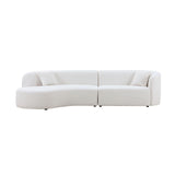 Luxury Modern 2-Piece Curved Sofa Set, Right-Facing Sectional with Chaise, Boucle Upholst