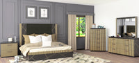 Modern Style 5Pc Queen Bedroom Set Made With Mango Wood and Finished