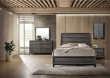 Bedroom Set Made with Wood in Gray Finish