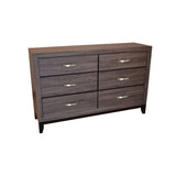 Bedroom Set Made with Wood in Gray Finish