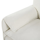 Loveseat Couch & Armchair Set, Modern Upholstered Chenille Cloud Furniture with 3 Pillows for Living