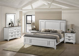 Wood Bedroom Set with Shiplap Panel King Bed, Dresser, Mirror