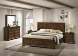 Wooden Panel Bed Set with Dresser, Mirror & Nightstands
