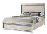 Leonor Gray Modern 5-Piece Bedroom Set with Wood Finish and LED Lighting