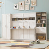 Full Size Murphy Bed Wall Bed with Closet , Drawers