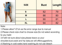 Women's Sexy Faux Denim Jumpsuit -Skinny Fit Mini Outfit with Stretch, Party Clubwear