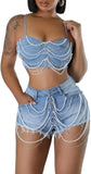 Women's Linen Suit Set - V-Neck Button Vest & Loose Pants Two-Piece Summer Outfit