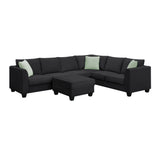 sofa living room set, 7-seater modular modular sofa with ottoman L-shaped fabric sofa