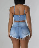 Women's Linen Suit Set - V-Neck Button Vest & Loose Pants Two-Piece Summer Outfit