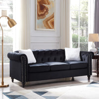 Living Room Sofa Set, Chesterfield 3-Seater Sofa, Loveseat and Sofa Chair