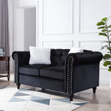 Living Room Sofa Set, Chesterfield 3-Seater Sofa, Loveseat and Sofa Chair