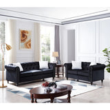 Living Room Sofa Set, Chesterfield 3-Seater Sofa, Loveseat and Sofa Chair