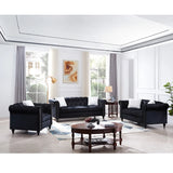 Living Room Sofa Set, Chesterfield 3-Seater Sofa, Loveseat and Sofa Chair