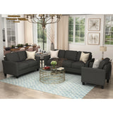 Living Room Furniture Set Three Seaters Sofá, Loveseat and Armchair,Modern Tufted Back Cushion Couch