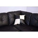 Longue, Haussmann, 2 Pillows, for Living Room Furniture,L-shaped Faux Leather Sectional Sofa Set
