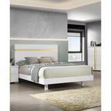 Modern 3-Piece Bedroom Set, Full Size Bed with LED, 2 Nightstands, Mattress Ready Furniture