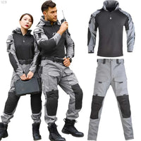 pads Pants Military Uniform Men Hooded Combat Shirt Cargo Tactics Hiking Paintball Clothing