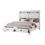 Modern Style 5 Pc Queen Bedroom Set Made with Wood in Antique White