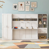 Full Size Murphy Bed Wall Bed with Closet , Drawers