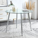 Dining Table With 4 Chairs Sets Restaurant Round Tables Glass Industrial Living Home Mesa Kitchen Modern Furniture