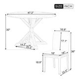 1 Classic Dining Table & 4x Side Chairs,Round Table, Chair