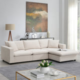Modern Sectional Sofa, Couch Set with 2 Free pillows,4-seat Couch Set with Convertible ,Living Room