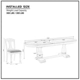 table+6 chairs, a 94.06 inch expandable wooden dining table, and six cushioned dining chairs