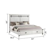 Modern Style 5 Pc Queen Bedroom Set Made with Wood in Antique White