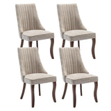 Dining Chairs Set of 4，Linen Channel Tufted Kitchen Dining Room Chair