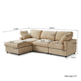 Sectional Sofas Modern Cloud Couch Chenille L-shaped Modular Sectional Sofa for Living Room 3 Seats Couch