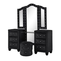 Queen 5 Pc Vanity Bedroom Set Made With Wood