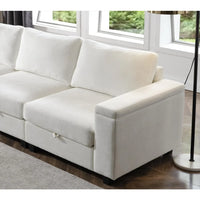 Living room combination sofa, modular convertible L-shaped, white 4-seater  furniture
