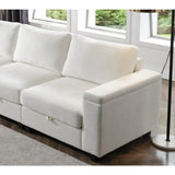 Living room combination sofa, modular convertible L-shaped, white 4-seater  furniture
