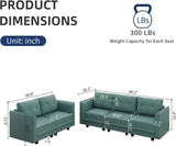 Sectional Sofa Set Convertible Loveseat and Chaise Couch Sleeper with Storage Seats for Living Room