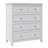 White Solid Wood 5 Pieces King Bedroom Sets(bed+nightstand