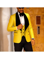 Mens 3 Piece Floral Tuxedo, Jacquard Slim Suit Set, Paisley Blazer Vest and Pants