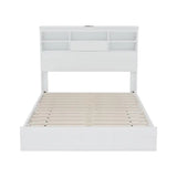 Wooden Bedroom Set with Bed Frame, 2 Nightstands & 1 Dresser in White Finish