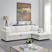 Modern Sectional Sofa, Couch Set with 2 Free pillows,4-seat Couch Set with Convertible ,Living Room