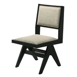 5pc Black Dining Set Gray Upholstery Table w 4x Side Chairs 48" Round Dining Table