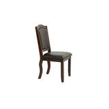 furniture set, a square dining table with shelves and 6 armchairs, coffee colored finish