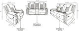 Living Room Furniture Sets,Electric Recliner Chair with LED Light,Sectional Sofa Loveseat