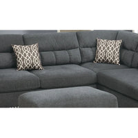 Set Sectional sofa Slate Color Velvet Fabric Reversible Chaise Sofa Sectional w Pillows