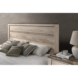 White Wash Finish 4-Piece King Bedroom Set - Bed, Dresser, Mirror, Nightstand