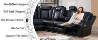 Power Recliner Sofa Sectional Couches with LED Light for Living Room,Leather Reclining