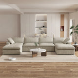 Sectional Sofa with 2 Storage Ottomans 160.6" Down Filled Comfort U Shaped Sofa
