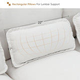 Modern U-shaped Sectional Sofa with Waist Pillows,6-seat Upholstered Symmetrical Sofa Furniture,Sleeper Sofa Couch
