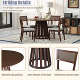 1 Classic Dining Table & 4x Side Chairs,Round Table, Chair