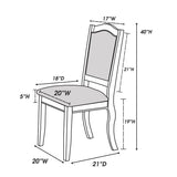 furniture set, a square dining table with shelves and 6 armchairs, coffee colored finish