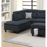 Black sofa, linen sofa lounge chair, footstool with storage function