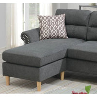 Color Polyfiber Reversible Sectional Sofa Set Chaise Pillows Plush Cushion Couch